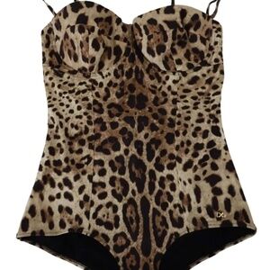 Brand new Dolce Gabbana Leopard swimsuit size 5 Italian XL USA size